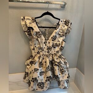 Buddy Love Black and Cream Floral Kids Dress